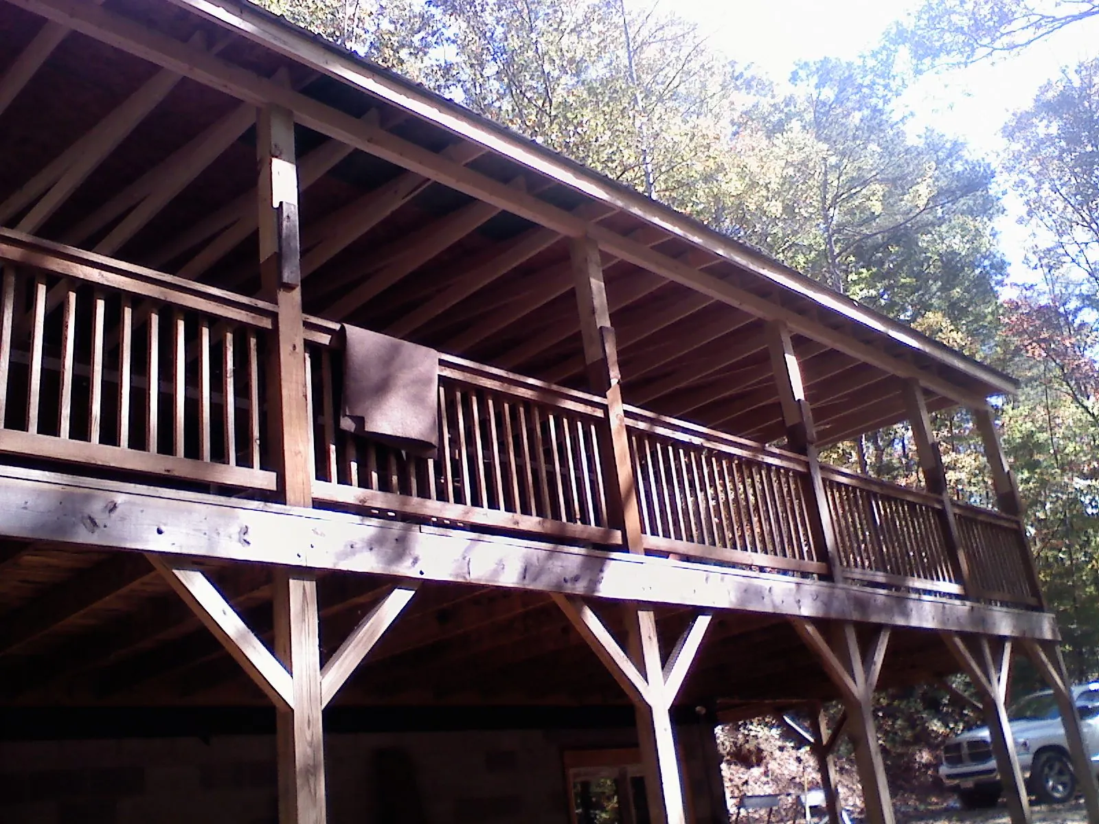 Timber framing under a new elevated porch and deck — Roof Leak Repair in Clintondale by Roofing Brothers